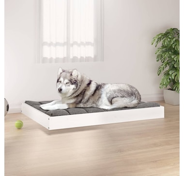 Dog bed White 101.5x74x9 cm Solid pine wood