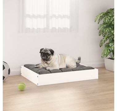 Dog bed White 61.5x49x9 cm Solid pine wood