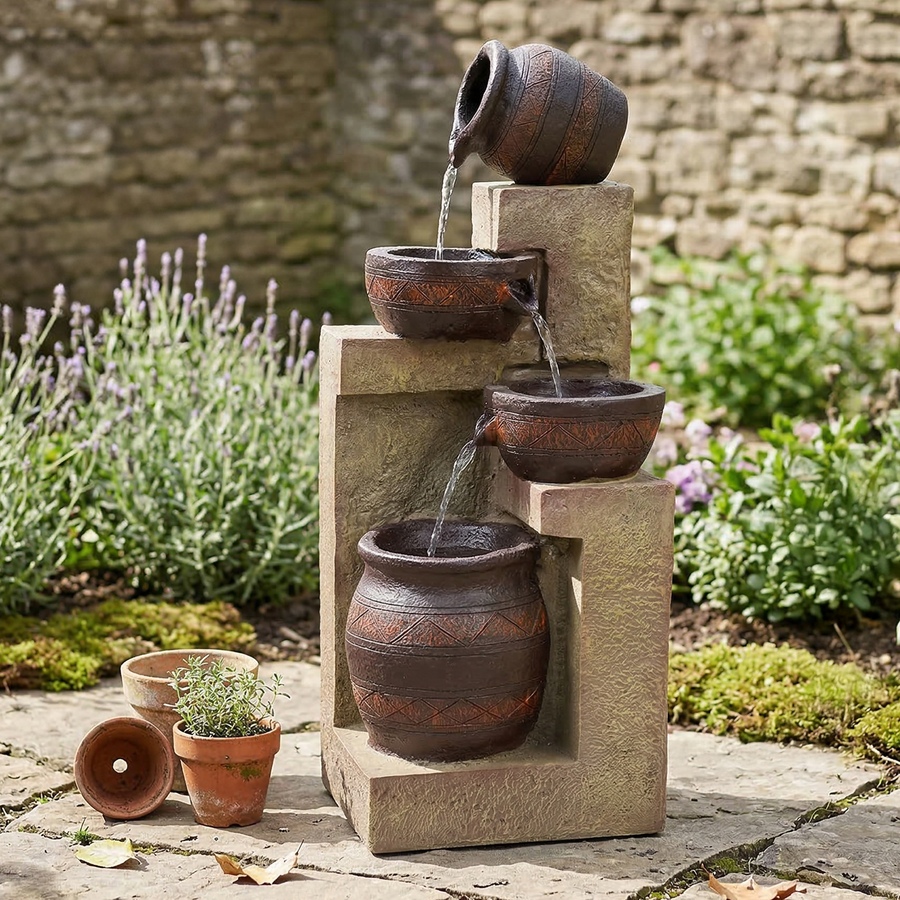 Image 872871_ALTMORE19.jpg, Product 872-871 / Price $493.05, Cascading Terra Bowls Solar Fountain from Sunnydaze Décor on TSC.ca's Home & Garden department