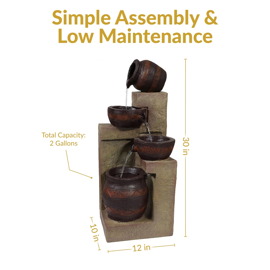 Image 872871_ALTMORE21.jpg, Product 872-871 / Price $493.05, Cascading Terra Bowls Solar Fountain from Sunnydaze Décor on TSC.ca's Home & Garden department