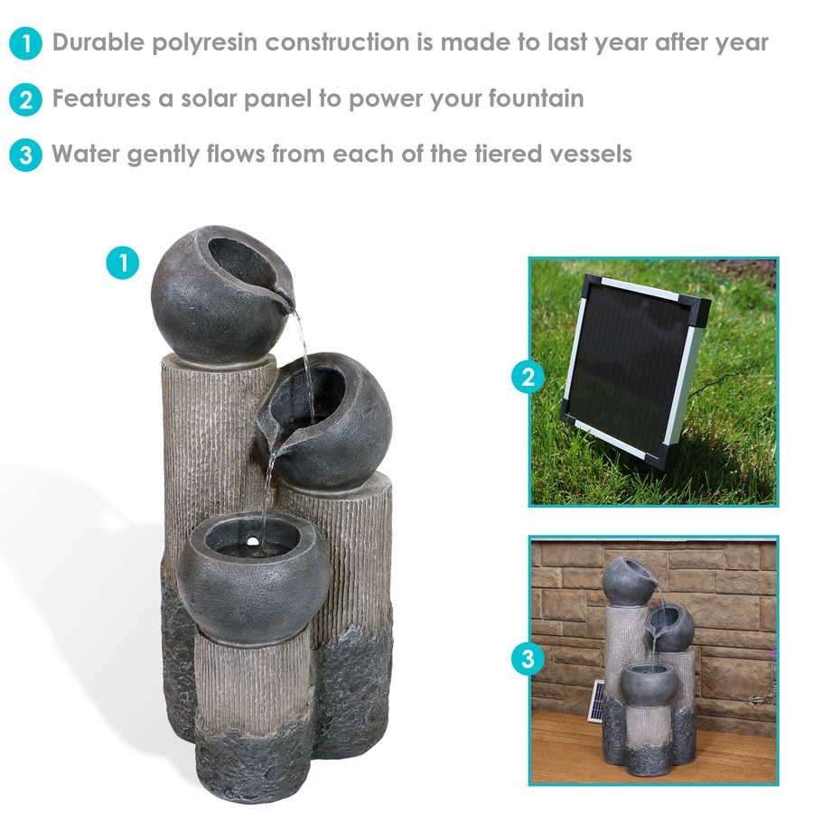 Image 872878_ALTMORE2.jpg, Product 872-878 / Price $487.05, Tiered Cascading Cups Solar Water Fountain with Battery Backup - 31-Inch from Sunnydaze Décor on TSC.ca's Home & Garden department