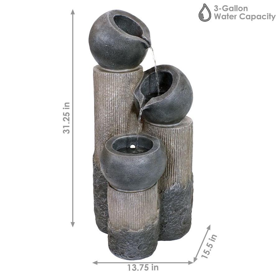 Image 872878_ALTMORE3.jpg, Product 872-878 / Price $487.05, Tiered Cascading Cups Solar Water Fountain with Battery Backup - 31-Inch from Sunnydaze Décor on TSC.ca's Home & Garden department