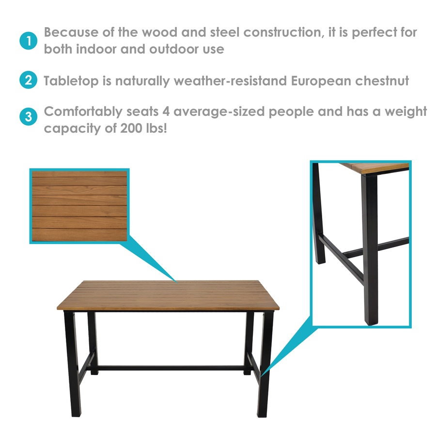 Image 872910_ALTMORE2.jpg, Product 872-910 / Price $804.25, European Chestnut Wood Dining Table from Sunnydaze Décor on TSC.ca's Home & Garden department