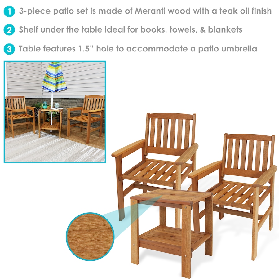 Image 872919_ALTMORE2.jpg, Product 872-919 / Price $415.35, Mission Design Meranti Wood 3-Piece Conversation Set from Sunnydaze Décor on TSC.ca's Home & Garden department