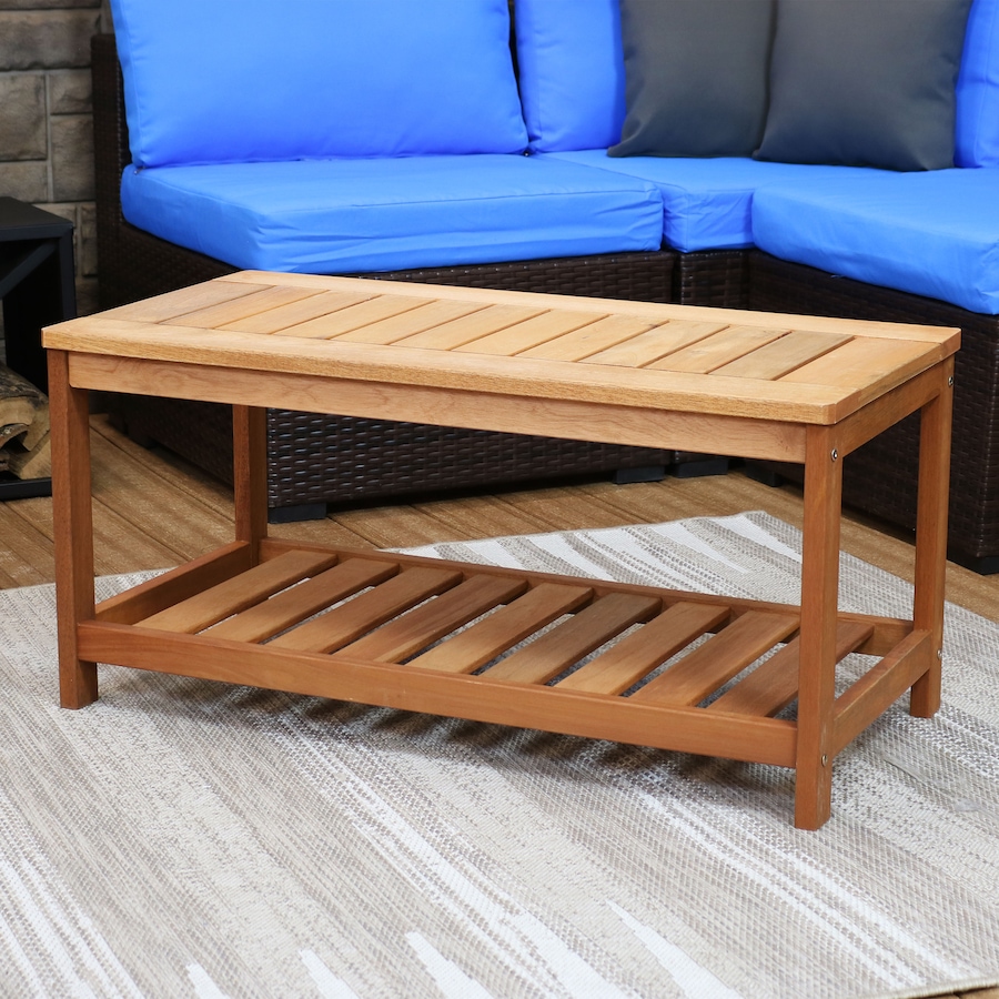 Image 872932_ALTMORE1.jpg, Product 872-932 / Price $234.75, Meranti Wood Coffee Table with Shelf - Teak Oil Finish from Sunnydaze Décor on TSC.ca's Home & Garden department