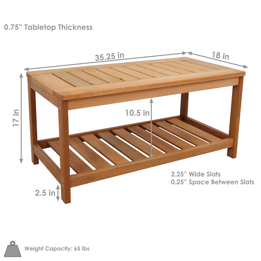 Image 872932_ALTMORE3.jpg, Product 872-932 / Price $234.75, Meranti Wood Coffee Table with Shelf - Teak Oil Finish from Sunnydaze Décor on TSC.ca's Home & Garden department