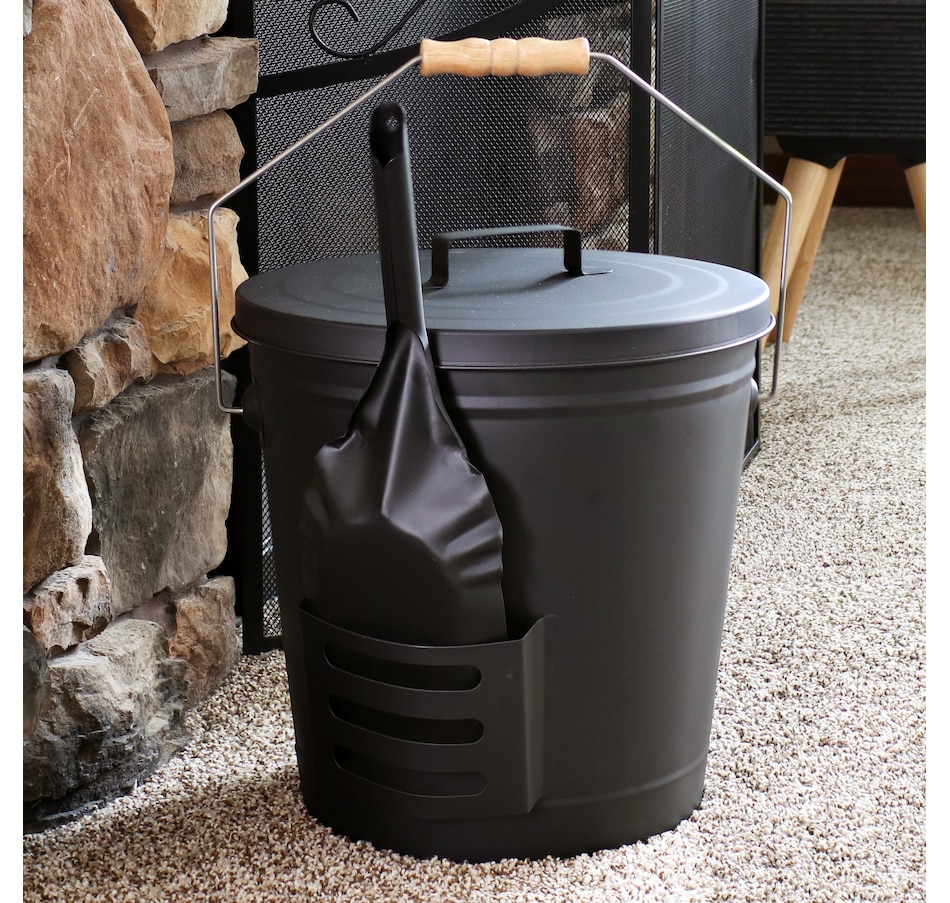 Image 872940_ALTMORE18.jpg, Product 872-940 / Price $120.85, Steel Fireplace Ash Bucket + Lid, Shovel and Brush from Sunnydaze Décor on TSC.ca's Kitchen department