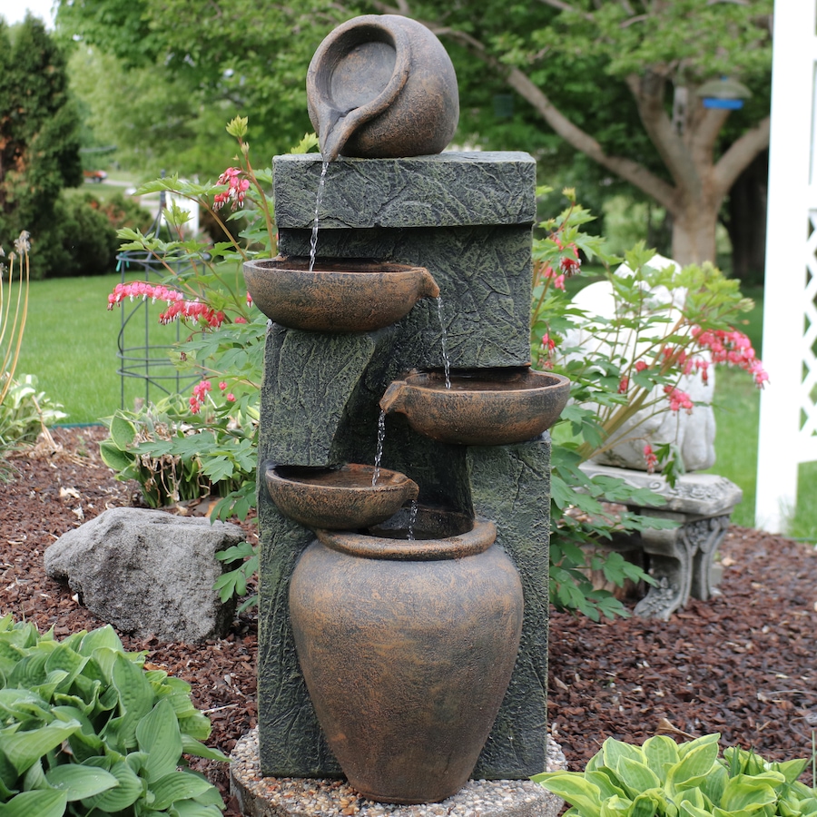 Image 872970_ALTMORE1.jpg, Product 872-970 / Price $493.05, Cascading Earthenware Pottery Stream Water Fountain - 39-Inch from Sunnydaze Décor on TSC.ca's Home & Garden department