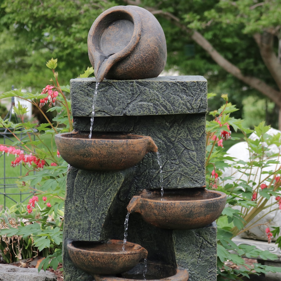 Image 872970_ALTMORE18.jpg, Product 872-970 / Price $493.05, Cascading Earthenware Pottery Stream Water Fountain - 39-Inch from Sunnydaze Décor on TSC.ca's Home & Garden department