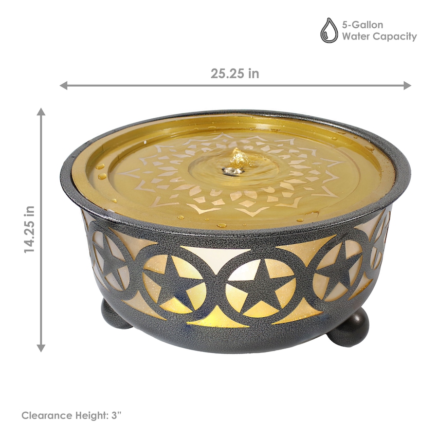 Image 872979_ALTMORE13.jpg, Product 872-979 / Price $368.05, All Star Galvanized Iron Bowl Fountain with LED Lights from Sunnydaze Décor on TSC.ca's Home & Garden department