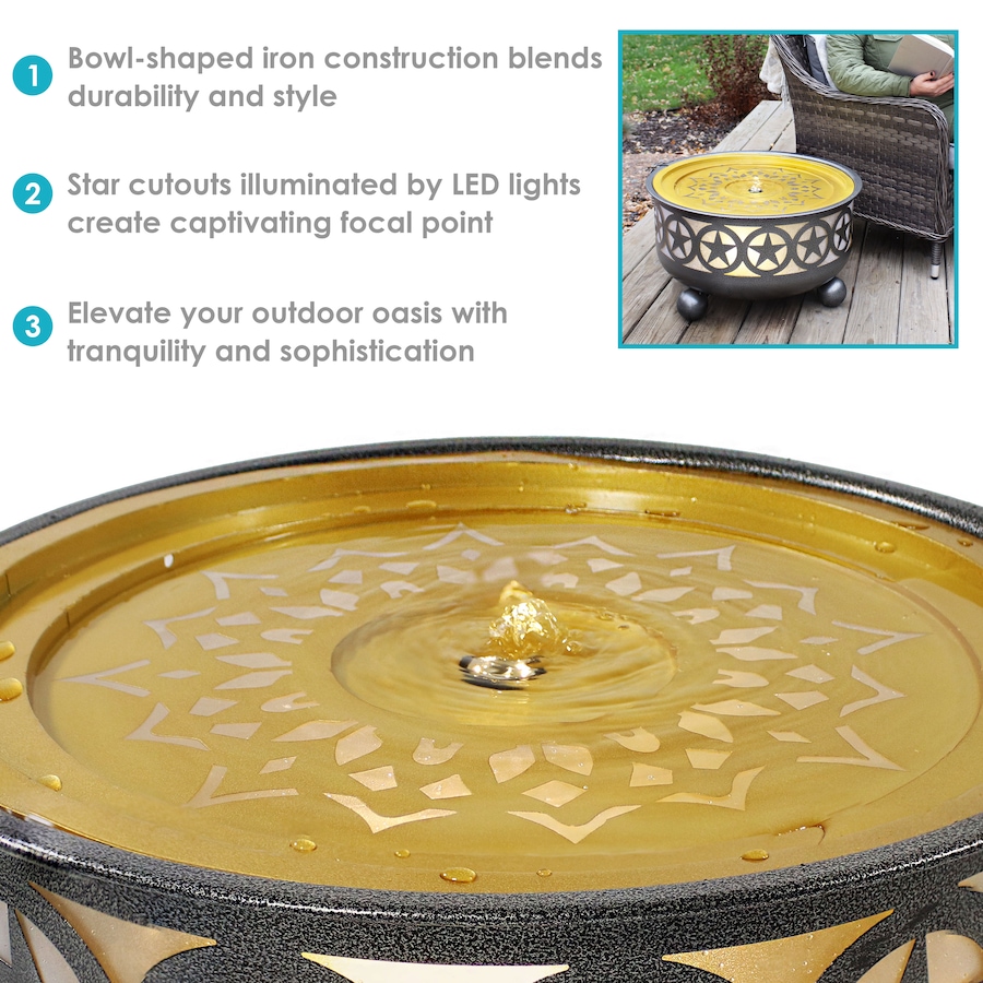 Image 872979_ALTMORE2.jpg, Product 872-979 / Price $368.05, All Star Galvanized Iron Bowl Fountain with LED Lights from Sunnydaze Décor on TSC.ca's Home & Garden department