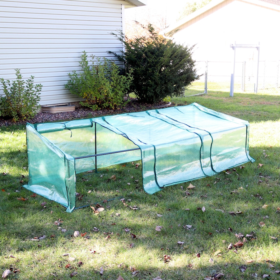 Image 872988_ALTMORE1.jpg, Product 872-988 / Price $114.05, Mini Slanted Cloche Greenhouse with Zippered Doors - Green from Sunnydaze Décor on TSC.ca's Home & Garden department