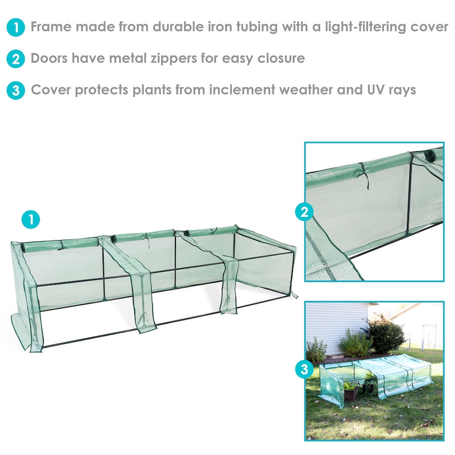 Image 872988_ALTMORE2.jpg, Product 872-988 / Price $114.05, Mini Slanted Cloche Greenhouse with Zippered Doors - Green from Sunnydaze Décor on TSC.ca's Home & Garden department