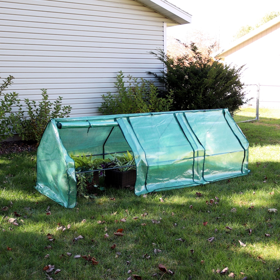 Image 873024_ALTMORE18.jpg, Product 873-024 / Price $129.05, Seedling Cloche Mini Greenhouse with Zippered Doors - Green from Sunnydaze Décor on TSC.ca's Home & Garden department