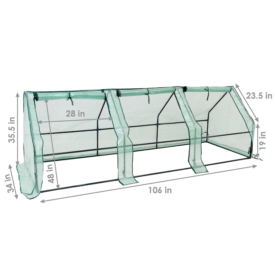 Image 873024_ALTMORE22.jpg, Product 873-024 / Price $129.05, Seedling Cloche Mini Greenhouse with Zippered Doors - Green from Sunnydaze Décor on TSC.ca's Home & Garden department