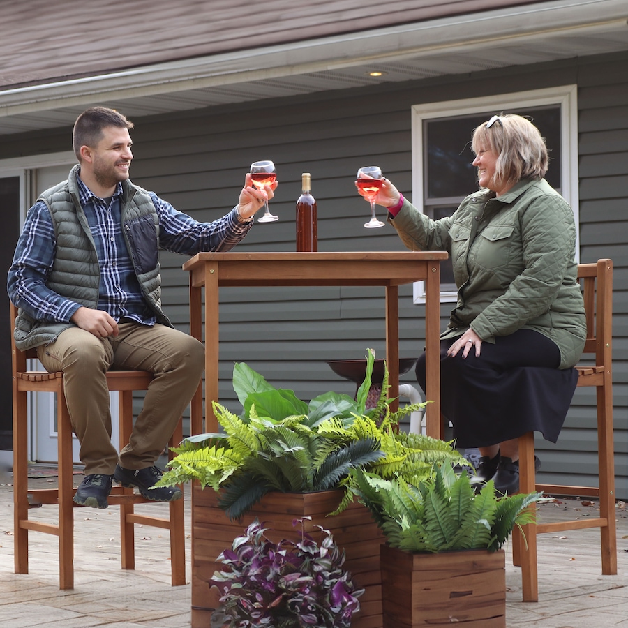 Image 873039_ALTMORE11.jpg, Product 873-039 / Price $415.35, Teak Wood Square Outdoor Bar Table from Sunnydaze Décor on TSC.ca's Home & Garden department