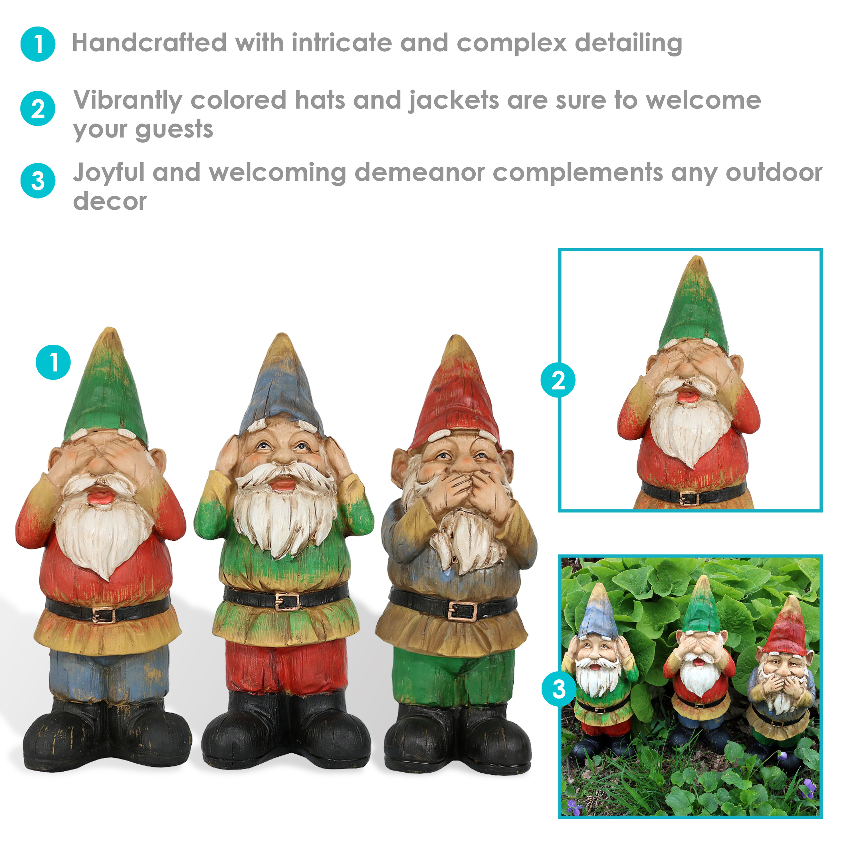 See, Hear, Speak No Evil Gnome Set - TSC.ca