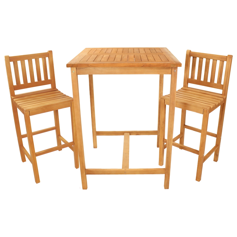 Image 873069.jpg, Product 873-069 / Price $945.35, 3-Piece Teak Wood Bar-Height Patio Dining Set from Sunnydaze Décor on TSC.ca's Home & Garden department