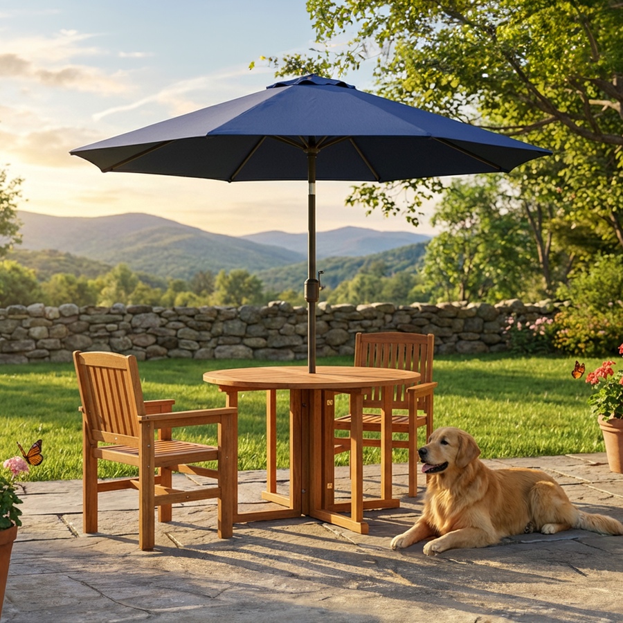 Image 873077_ALTMORE19.jpg, Product 873-077 / Price $451.45, Malaysian Hardwood Gateleg Patio Table - Teak Oil Finish from Sunnydaze Décor on TSC.ca's Home & Garden department