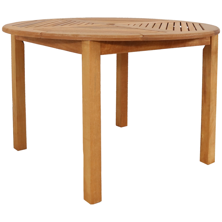 Image 873087.jpg, Product 873-087 / Price $451.45, Meranti Wood Round Outdoor Dining Table - Teak Oil Finish from Sunnydaze Décor on TSC.ca's Home & Garden department