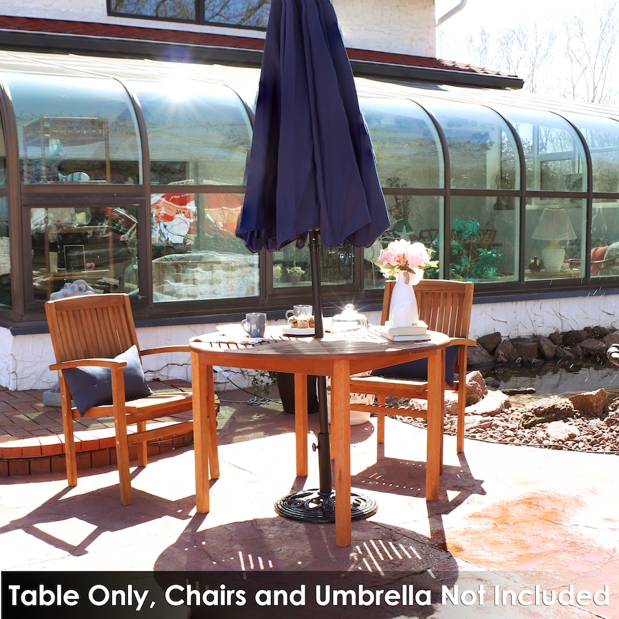 Image 873087_ALTMORE18.jpg, Product 873-087 / Price $451.45, Meranti Wood Round Outdoor Dining Table - Teak Oil Finish from Sunnydaze Décor on TSC.ca's Home & Garden department