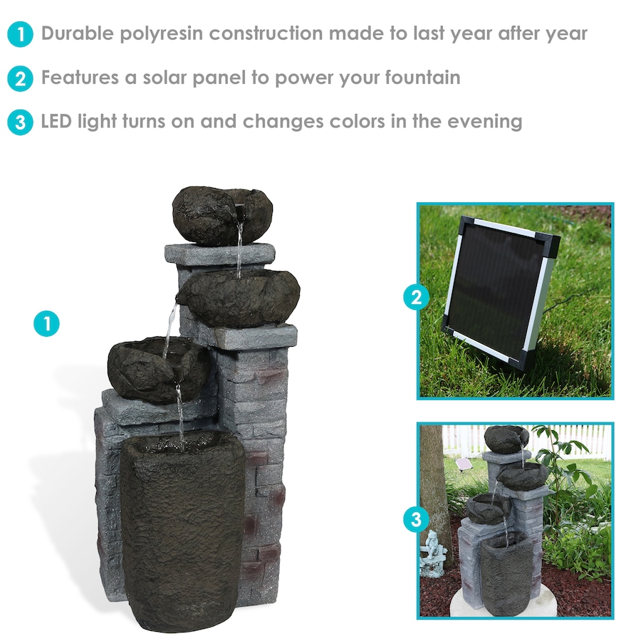 Image 873139_ALTMORE2.jpg, Product 873-139 / Price $493.05, Cascading Stone Bowls Solar Fountain from Sunnydaze Décor on TSC.ca's Home & Garden department