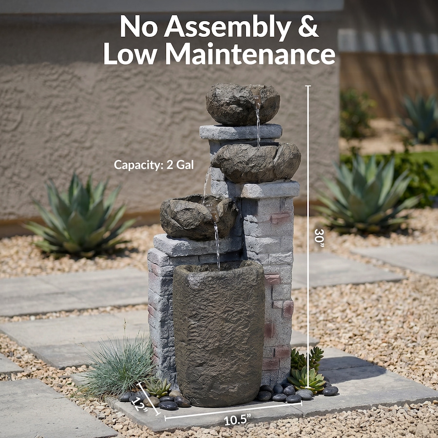 Image 873139_ALTMORE20.jpg, Product 873-139 / Price $493.05, Cascading Stone Bowls Solar Fountain from Sunnydaze Décor on TSC.ca's Home & Garden department