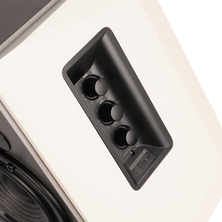 Image 873144_ALTMORE3.jpg, Product 873-144 / Price $209.99, Edifier R1380DB Active Bluetooth Bookshelf Speakers - Optical/Coaxial Input - 2.0 Wireless Studio Monitor Speaker - 42W RMS - White from Edifier on TSC.ca's Electronics department