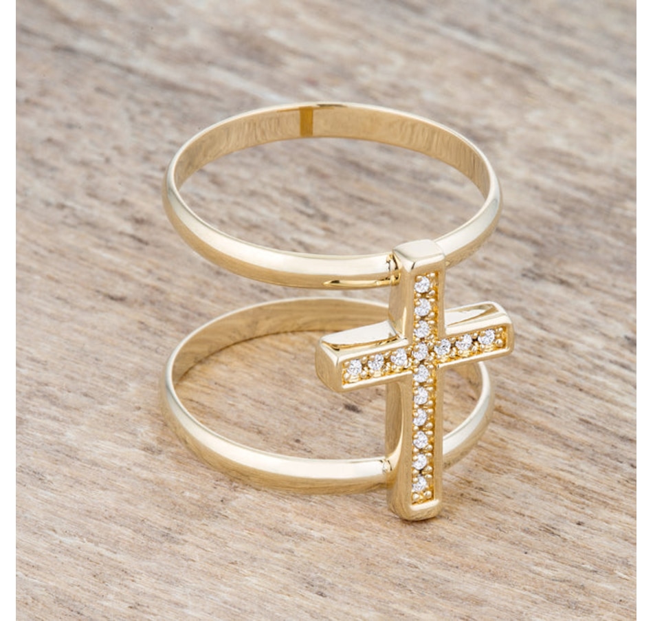 Image 873406_ALTMORE4.jpg, Product 873-406 / Price $155.75 - $165.95, Francis 0.08ct CZ Contemporary Cross Ring from Avera Group on TSC.ca's Jewellery department