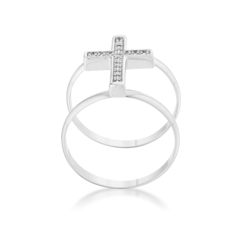 Image 873406_ALTMORE5.jpg, Product 873-406 / Price $155.75 - $165.95, Francis 0.08ct CZ Contemporary Cross Ring from Avera Group on TSC.ca's Jewellery department