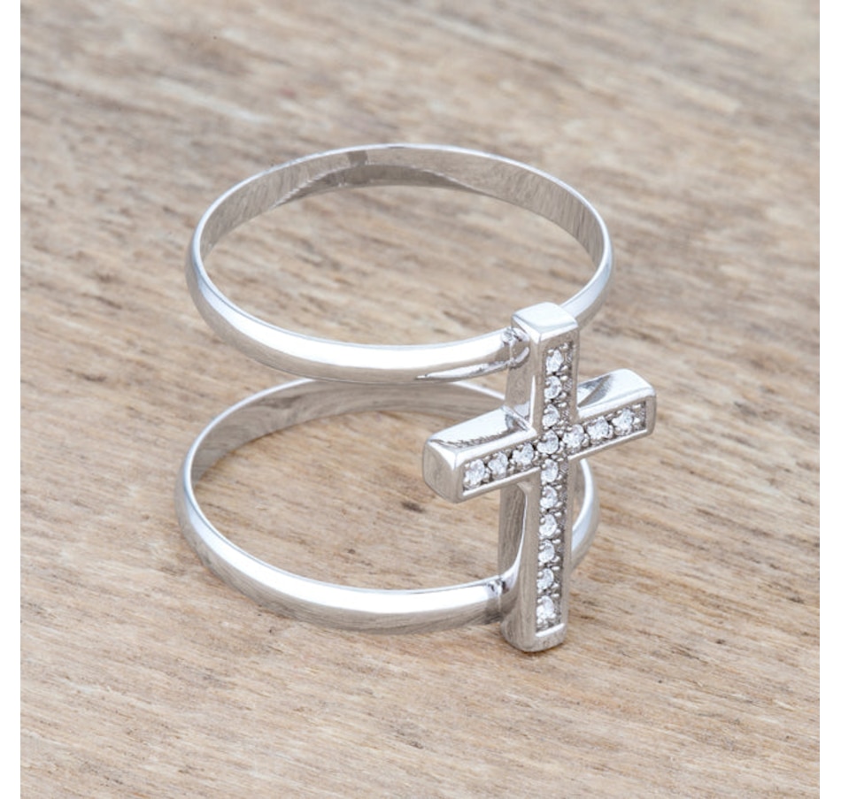 Image 873406_ALTMORE8.jpg, Product 873-406 / Price $155.75 - $165.95, Francis 0.08ct CZ Contemporary Cross Ring from Avera Group on TSC.ca's Jewellery department