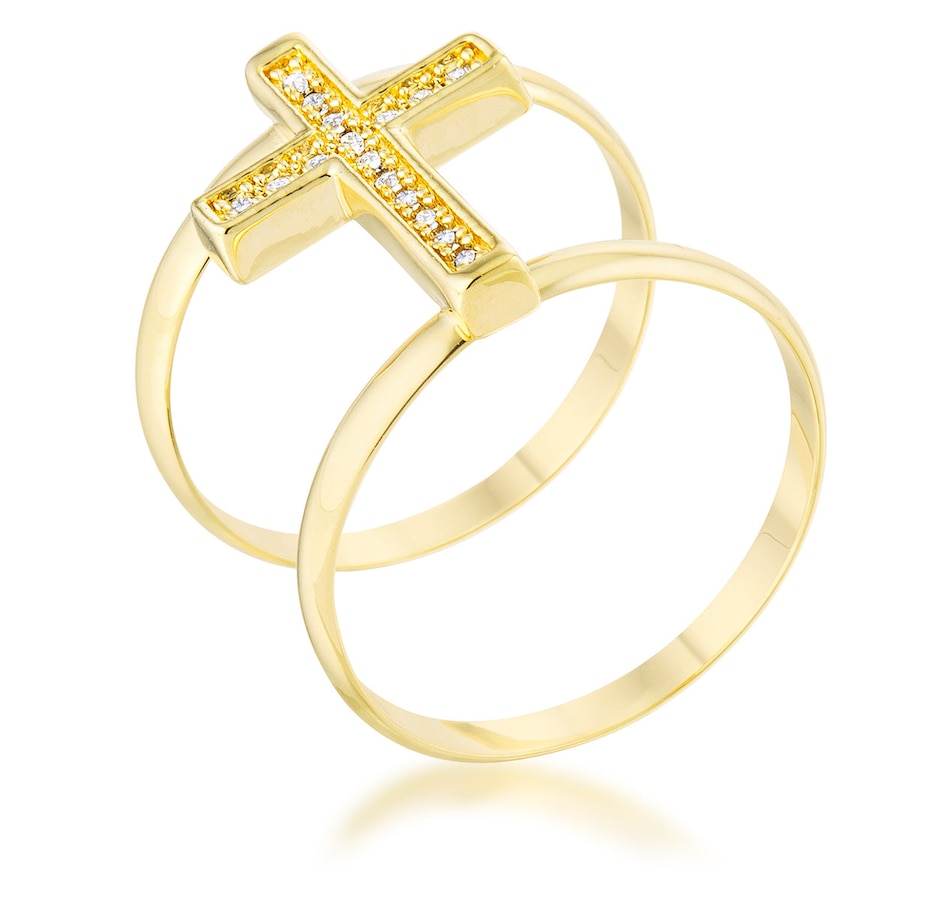 Image 873406_ST01.jpg, Product 873-406 / Price $155.75 - $165.95, Francis 0.08ct CZ Contemporary Cross Ring from Avera Group on TSC.ca's Jewellery department