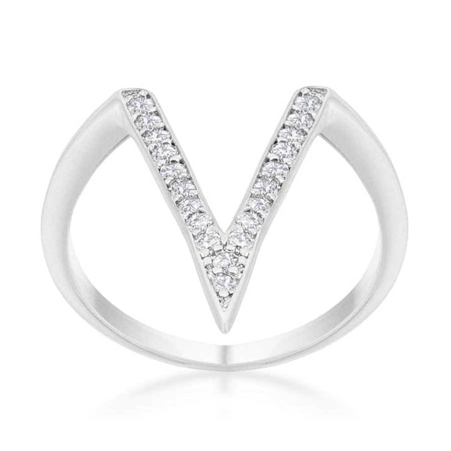 Image 873588_ALTMORE5.jpg, Product 873-588 / Price $138.27, Michelle 0.2ct CZ Delicate V-Shape Ring from Avera Group on TSC.ca's Jewellery department