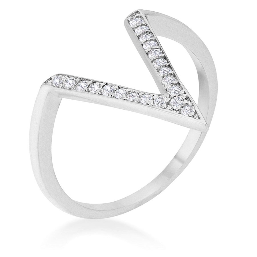 Image 873588_ST02.jpg, Product 873-588 / Price $138.27, Michelle 0.2ct CZ Delicate V-Shape Ring from Avera Group on TSC.ca's Jewellery department