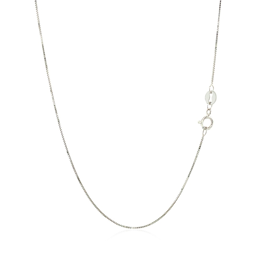 Image 875242_ALTMORE2.jpg, Product 875-242 / Price $580.80 - $628.43, 10k White Gold Classic Box Chain 0.6mm from Avera Group on TSC.ca's Jewellery department