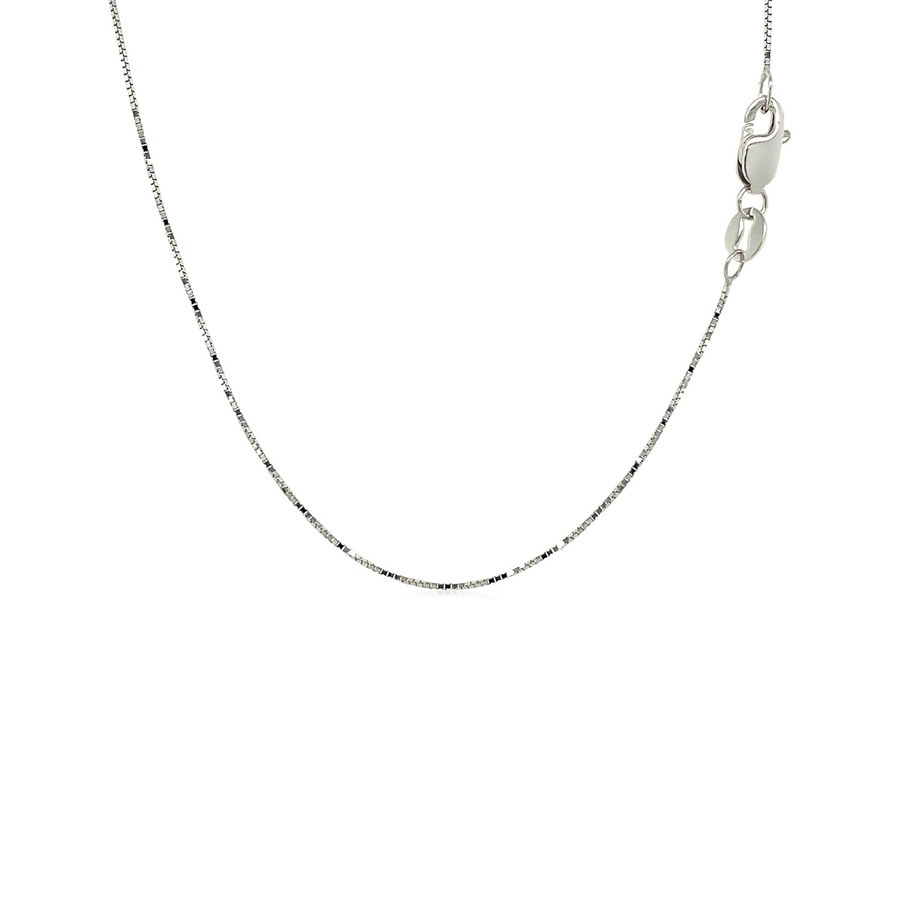 Image 876370_ALTMORE2.jpg, Product 876-370 / Price $1,225.99 - $1,304.74, 18k White Gold Box Chain 0.6mm from Avera Group on TSC.ca's Jewellery department