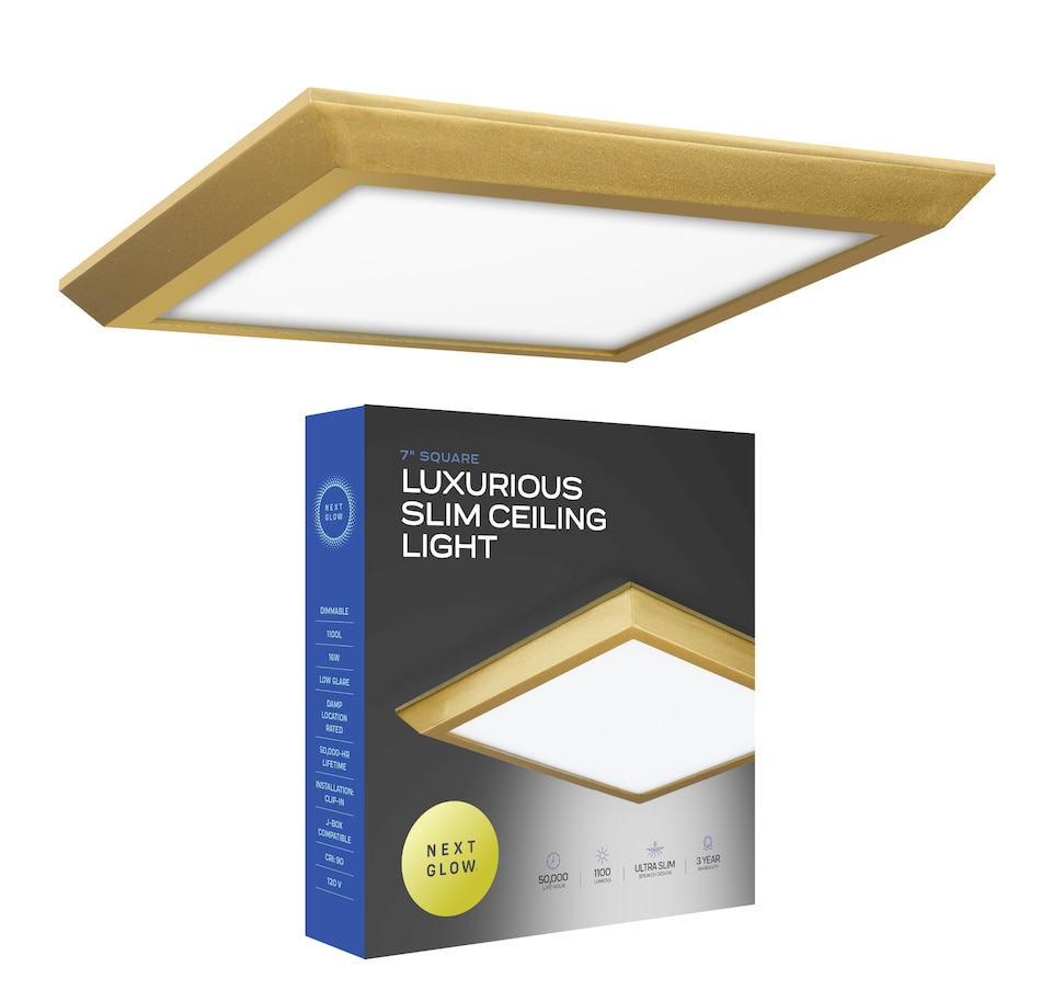 Image 877985_ST02.jpg, Product 877-985 / Price $32.00, Next Glow Ultra Slim 7" LED Ceiling Light Fixture, 3000K Square, Dimmable Flush Mount Light, Black from Next Glow on TSC.ca's Home & Garden department