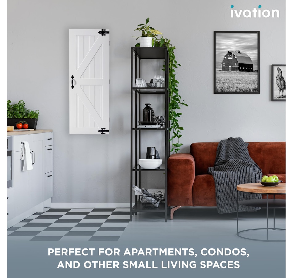 Image 878026_ALTMORE10.jpg, Product 878-026 / Price $265.99, Ivation Ironing Board, Wall Mounted Ironing Board Cabinet W/Farmhouse Door & Release Lever, White from Ivation on TSC.ca's Home & Garden department