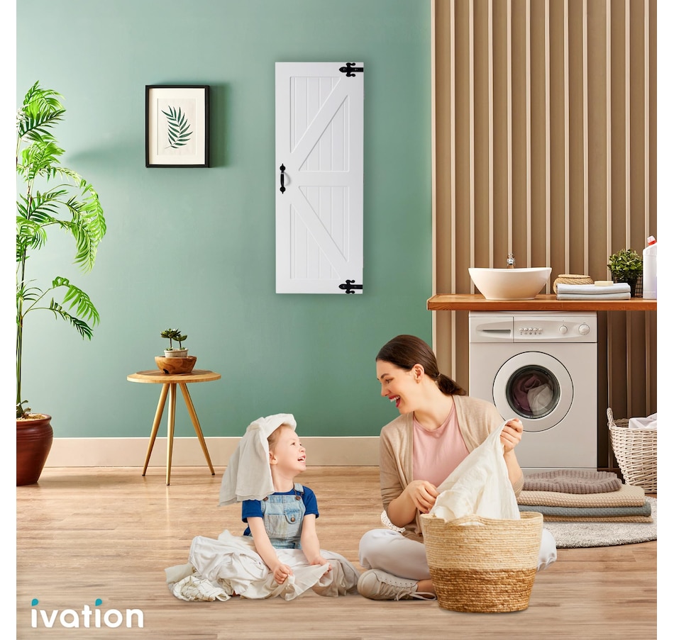 Image 878026_ALTMORE12.jpg, Product 878-026 / Price $265.99, Ivation Ironing Board, Wall Mounted Ironing Board Cabinet W/Farmhouse Door & Release Lever, White from Ivation on TSC.ca's Home & Garden department