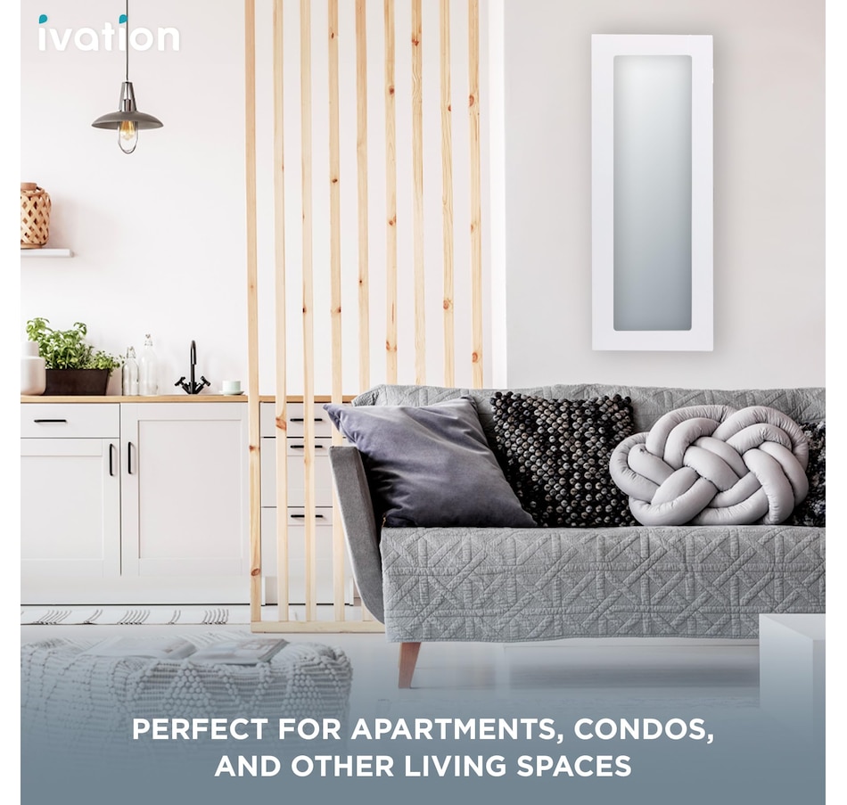 Image 878029_ALTMORE15.jpg, Product 878-029 / Price $159.99 - $229.99, Ivation Ironing Board, Wall Mounted Ironing Board Cabinet W/Right Side Door, Mirror & Lever, White from Ivation on TSC.ca's Home & Garden department