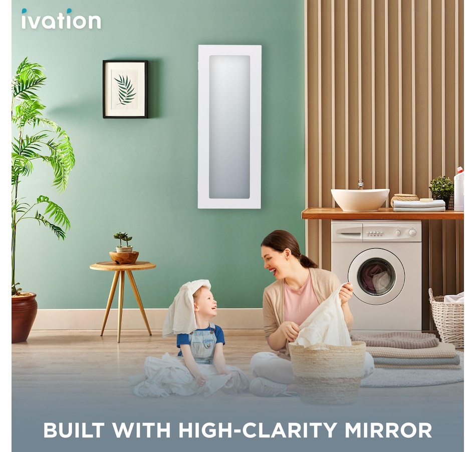 Image 878029_ALTMORE21.jpg, Product 878-029 / Price $159.99 - $229.99, Ivation Ironing Board, Wall Mounted Ironing Board Cabinet W/Right Side Door, Mirror & Lever, White from Ivation on TSC.ca's Home & Garden department