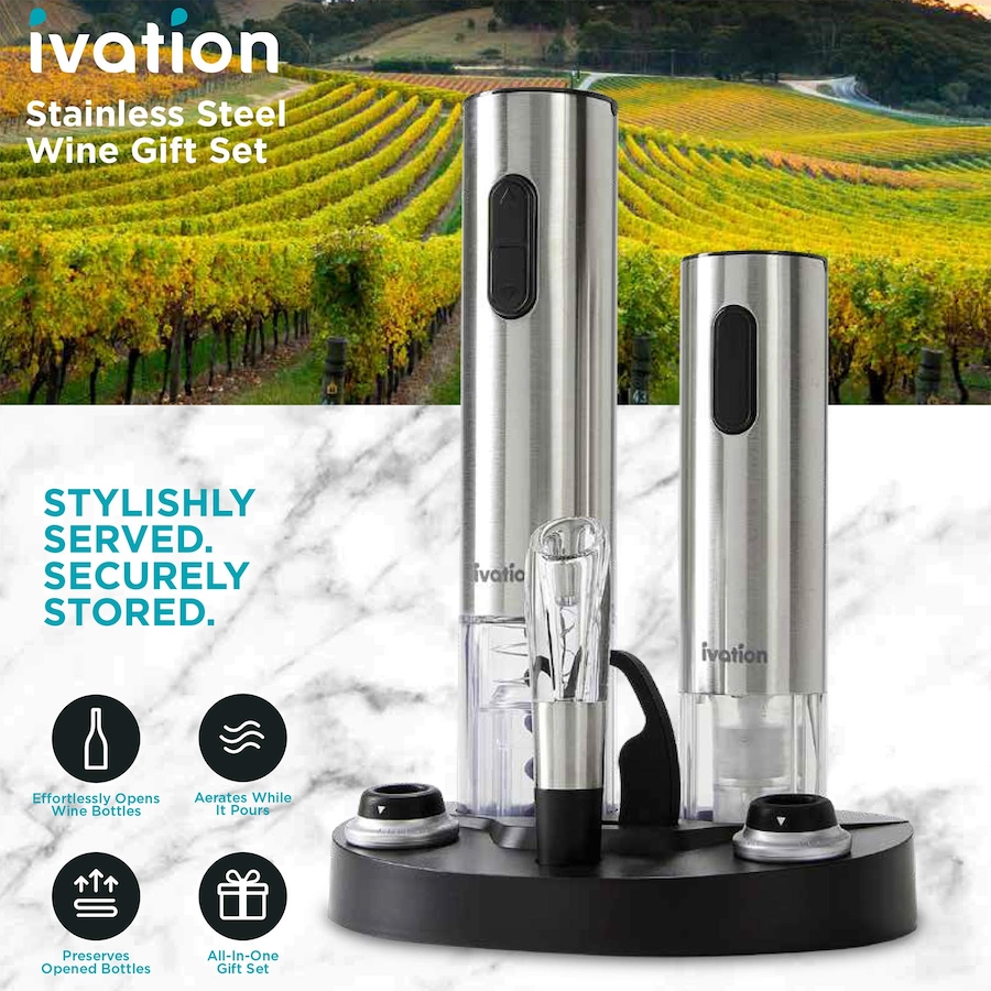Image 878038_ALTMORE1.jpg, Product 878-038 / Price $79.99, Ivation 7-Piece Wine Gift Set with Electric Bottle Opener, Wine Aerator, Foil Cutter, and More from Ivation on TSC.ca's Kitchen department