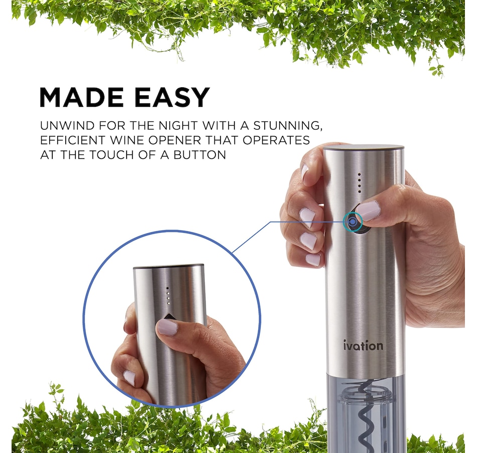 Image 878056_ALTMORE1.jpg, Product 878-056 / Price $69.99, Ivation Rechargeable Automatic Wine Opener, Electric Wine Bottle Opener W/LED Lights & Foil Cutter from Ivation on TSC.ca's Kitchen department