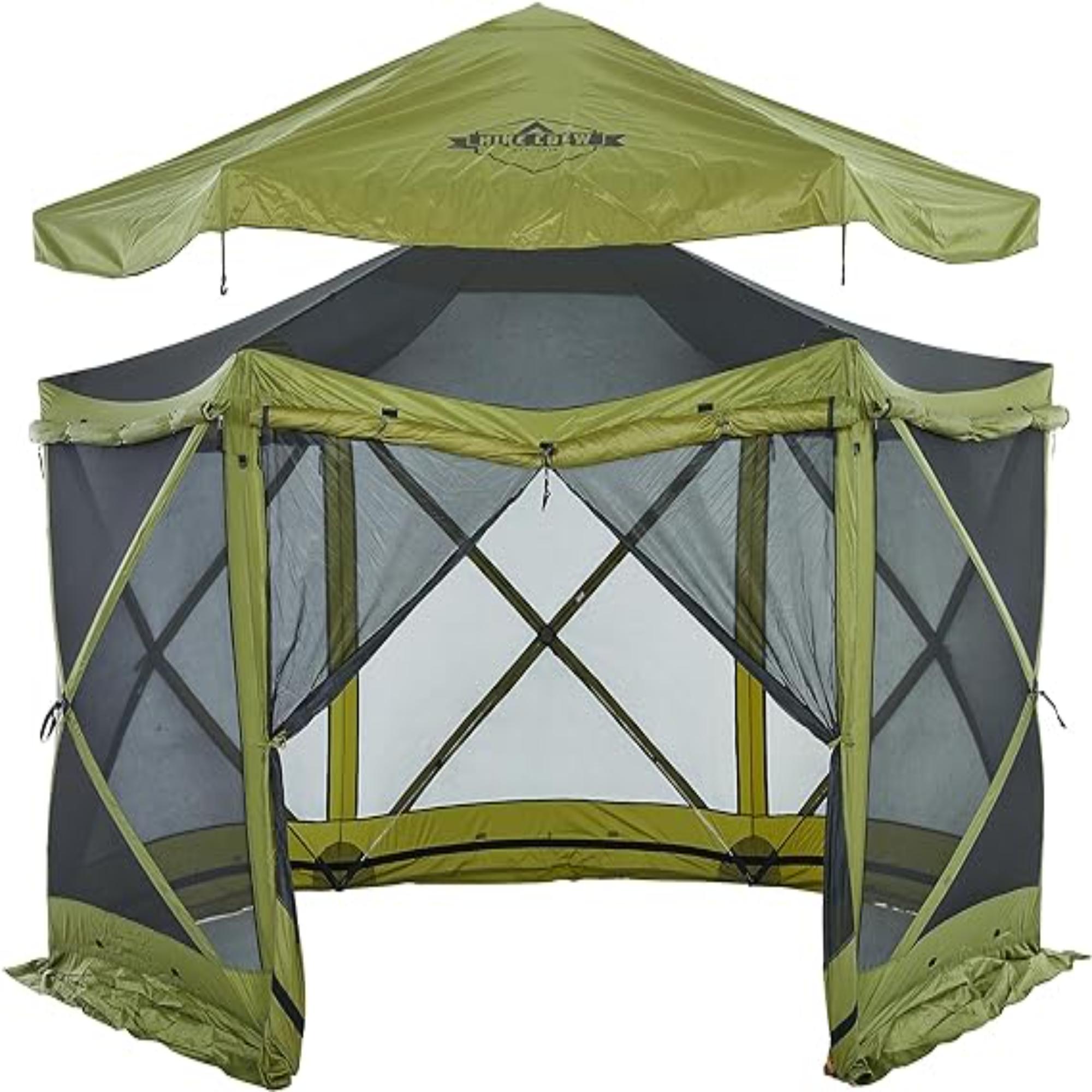 Hike Crew 13' x 13' Screened Roof Pop Up Gazebo Tent, 6-Side