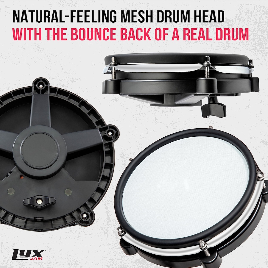 Image 878062_ALTMORE4.jpg, Product 878-062 / Price $489.99, LyxJam 7-Piece Electronic Drum Set, Pro Electric Drum Set with Mesh Fabric, Throne & Sticks Included from LyxPro on TSC.ca's Toys & Hobbies department