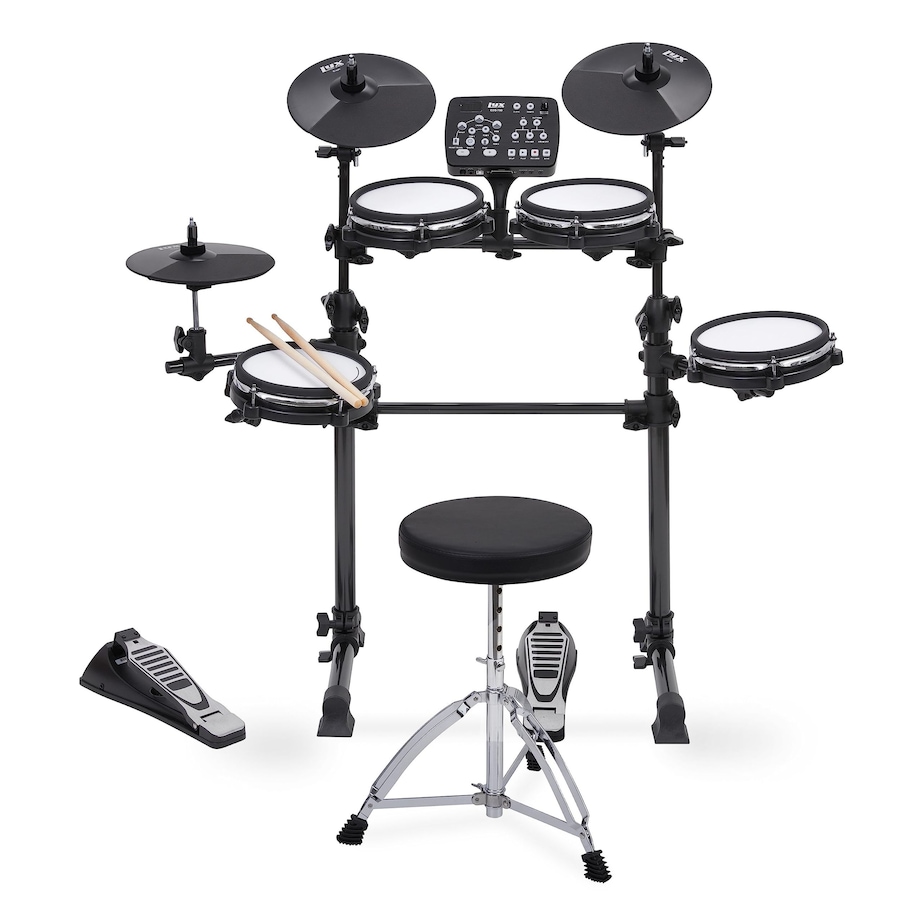 Image 878062_ST01.jpg, Product 878-062 / Price $489.99, LyxJam 7-Piece Electronic Drum Set, Pro Electric Drum Set with Mesh Fabric, Throne & Sticks Included from LyxPro on TSC.ca's Toys & Hobbies department