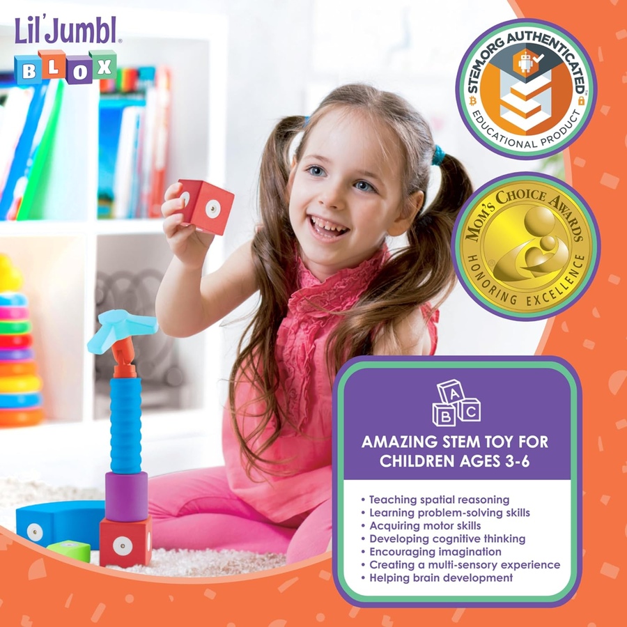 Image 878079_ALTMORE1.jpg, Product 878-079 / Price $99.99, Lil' Jumbl Blox 75-Piece Magnetic Building Blocks Play Set, Durable & Waterproof Toddler Toys 3-6 from Jumbl on TSC.ca's Home & Garden department