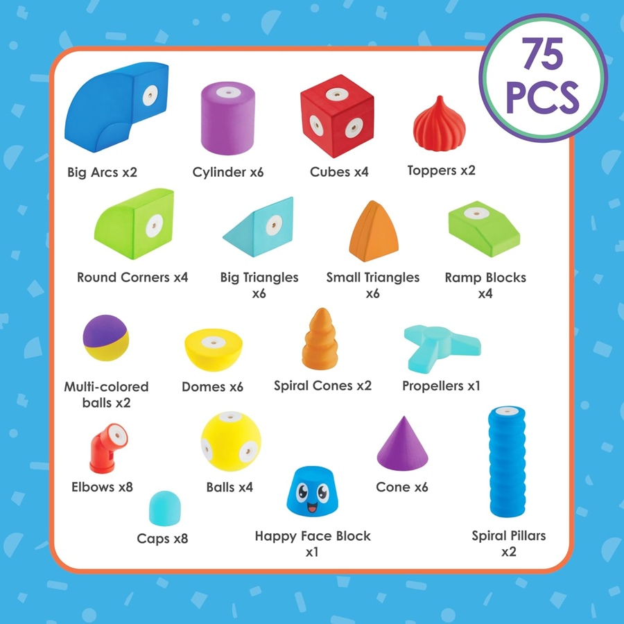 Image 878079_ALTMORE6.jpg, Product 878-079 / Price $99.99, Lil' Jumbl Blox 75-Piece Magnetic Building Blocks Play Set, Durable & Waterproof Toddler Toys 3-6 from Jumbl on TSC.ca's Home & Garden department