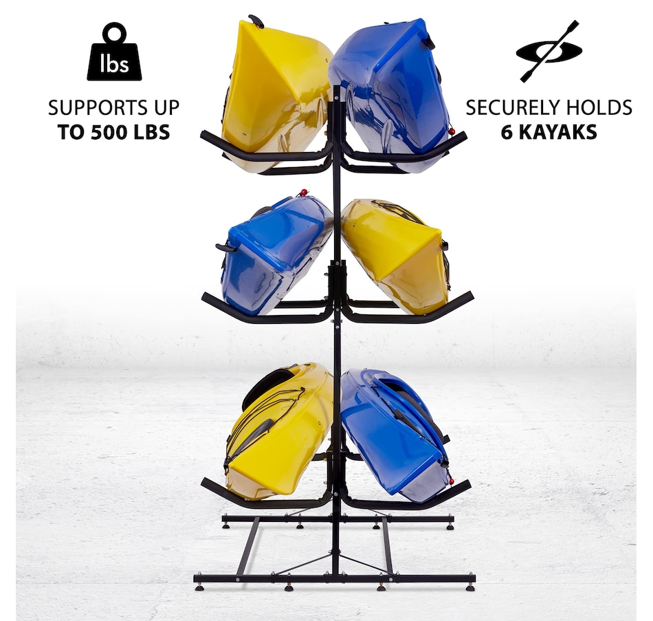 Image 878098_ALTMORE5.jpg, Product 878-098 / Price $489.99 - $599.99, RaxGo Freestanding 4 Kayak Rack, Heavy Duty Kayak Stand for Indoor, Outdoor, Garage, Shed, or Dock from Raxgo on TSC.ca's Health & Fitness department