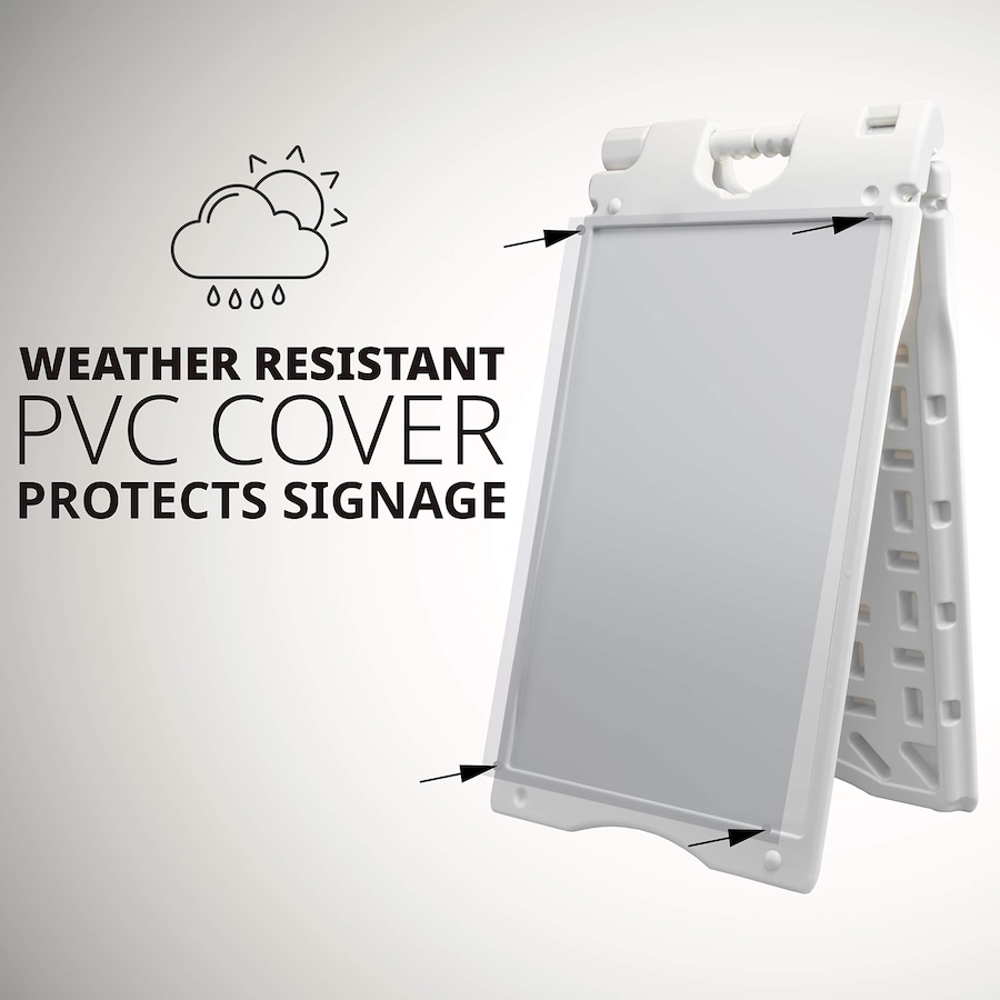 Image 878109_ALTMORE1.jpg, Product 878-109 / Price $139.99 - $174.99, Jumbl A Frame Sandwich Board – 15.7 x 26” Display Sidewalk Sign with PVC Sign Protector (White) from Jumbl on TSC.ca's Electronics department